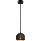 Lustre Luminária Pendente Globo E27 Preto- Elgin