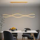 Lustre Luminária Pendente LED Ondara 45W 3 em 1 Dourado com Ajuste de Altura