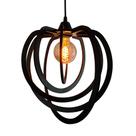 Lustre Luminária Pendente Madeira Sala Quarto Cozinha Balcão Circular Preto Lustre Luminária Pendente Madeira Sala Quarto Cozinha Balcão Circular Preto
