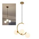 Lustre Luminaria Pendente Meia Lua Luxo Cozinha Sala Quarto Decoraçao Recepçao Comercial Residencial Iluminaçao Ambiente Elegante