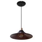 Lustre Luminária Pendente Modelo Chapéu Na Cor Preto Com Cobre - Ideal Para Mesa De Jantar, Sinuca, Sala, Quarto