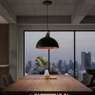 Lustre Luminária Pendente Modelo Meia Bola em alumínio cor Preto com Cobre - Ideal para Mesa De Jantar, sala, quarto