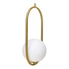 Lustre luminaria pendente oval globo dourado
