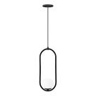 Lustre luminária pendente oval globo preto
