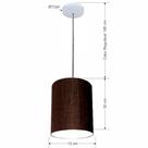 Lustre Luminária Pendente Vivare Free Lux PE-4102BR Cúpula em Tecido 13x30cm