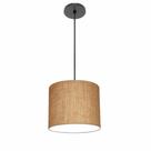 Lustre Luminária Pendente Vivare Free Lux PE-4107PR Cúpula em Tecido 25x20cm