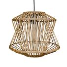 Lustre Luminaria Rattan Natural Design Geometrico Decorativo