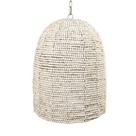 Lustre Luminaria Rattan Perolas Rico em Detalhes