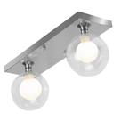 Lustre Luminária Retangular Duplo Escovado Harmony Bolinha