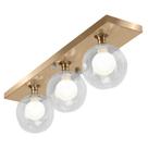 Lustre Luminária Retangular Triplo Cobre Harmony Bolinha