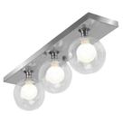 Lustre Luminária Retangular Triplo Escovado Harmony Bolinha