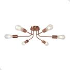 Lustre Luminária Sputnik Aranha 6 Braços Quarto Sala Cozinha Plafon Aster 6xE27
