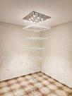 Lustre Magnifico De Teto Cristal Vão de Escada Base Inox
