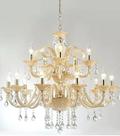 Lustre marfim 15 braços com cristais legítimo