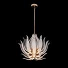 Lustre Moderno Lustre Design Pétalas 55cm Cristal Jateado