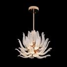 Lustre Moderno Lustre Design Pétalas Cristal Jateado Luxuoso