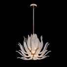 Lustre Moderno Lustre Design Pétalas Cristal Jateado Luxuoso