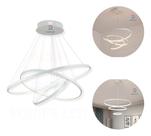 Lustre Moderno Pendente Anéis Led 3 Arcos Branco Bivolt 60CM Equipe Led