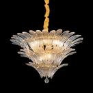 Lustre Moderno Pétalas Cristais Curvada Três Camadas Luxuoso