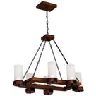 Lustre Muller Country Retangular 6 Lâmpadas Envelhecido 1206E