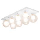 Lustre Octuplo Branco Harmony Bolinha Ambar 60x25 cm