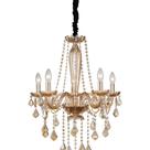 Lustre Orluce Cristale Maria Tereza 5 Braços E14 Champanhe Bivolt