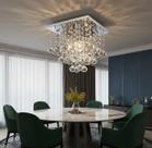 Lustre Para Sala De Cristal Legítimo K9 Base Inox 30x30 Cm