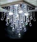 Lustre Para Sala De Cristal Legítimo K9 Base Inox 30x30 Cm