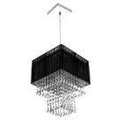 Lustre Para Sala De Cupula Cristal Acrílic Marrycrilic Preto