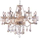 Lustre Para Sala de Jantar Pendente Cristal Legítimo Maria Tereza Nice 12 Lâmpadas E14 Bivolt