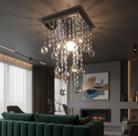 Lustre Para Sala Quarto De Cristal Acrílico 20x20 e 25 cm Altura Soq E27