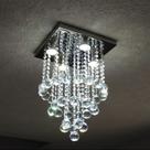 Lustre Para Sala Quarto De Cristal Legítimo Base Inox 30X30 CM