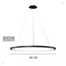 Lustre Pendente 1 Argola Anel Led 18w 40 Cm Alumínio Bivolt