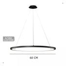 Lustre Pendente 1 Argola Anel Led 22w 60 Cm Alumínio Bivolt