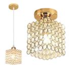Lustre Pendente 14cm Cristais Metal Dourado Teto Dourado Gimpo KJDD-E-014-GOLD