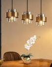 Lustre Pendente 18cm Vidro Cilindro Cinza Metálico Dourado Luminária Teto Gimpo KJDDE-281-SMOKEY