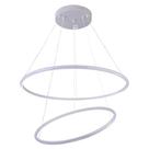 Lustre Pendente 2 Aneis Branco LED 170W 3000K e 6000K Com Controle Remoto Bivolt
