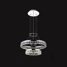Lustre Pendente 2 Anéis Cristais 60cm Led 46W 3000K Bivolt Lustre Pendente 2 Anéis Cristais 60cm Led 46W 3000K Bivolt