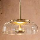 Lustre Pendente 22,5cm Vidro Transparente Luz Indireta Redondo Luminária Teto Gimpo KJDDE-271-TR