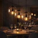 Lustre Pendente 24cm Globo Vidro Âmbar Orgânico Luminária Teto Gimpo KJDDE-299-AMB