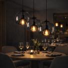 Lustre Pendente 24cm Globo Vidro Cinza Orgânico Luminária Teto Gimpo KJDDE-299-SMOKEY