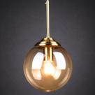 Lustre Pendente 29x15cm Globo Vidro Âmbar Retrô Vintage Luminária Teto Gimpo KJDDE-294-AMB