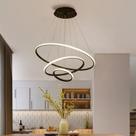 Lustre Pendente 3 Arcos Anéis 89w 3 Cores Led Moderno 60cm Cor Preto 127/220v 127/220v Preto