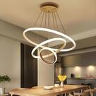 Lustre Pendente 3 Arcos Anéis Orbital Dourado Moderno 89W Bivolt Luxo Lustre Pendente 3 Arcos Anéis Orbital Dourado Moderno 89W Bivolt Luxo