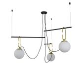 Lustre Pendente 3 Bolas Globo Gancho Preto Dourado 103