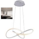 Lustre Pendente 3000K LED Arco Infinito Perfil Hall de Entrada Decoraçao Sala Recepçao Hotel Ambiente Moderno Residencial Comercial