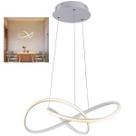 Lustre Pendente 3000K LED Luminaria Arco Infinito Perfil Orgon Hall de Entrada Recepçao Hotel Moderno Residencial Comercial Ambiente Iluminaçao