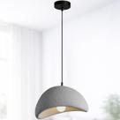Lustre Pendente 40cm Luminária Japonesa Wabi-Sabi Orgânico Cogumelo Concreto Gimpo LTJ40-CINZA-B