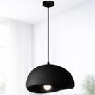 Lustre Pendente 40cm Luminária Japonesa Wabi-Sabi Orgânico Cogumelo Concreto Gimpo LTJ40-PRETO-A