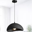 Lustre Pendente 40cm Luminária Japonesa Wabi-Sabi Orgânico Cogumelo Concreto Gimpo LTJ40-PRETO-B